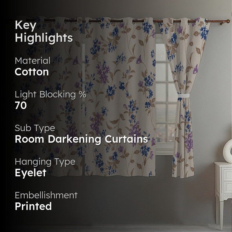 Floral Elegance Curtain - Set Of Three media 2
