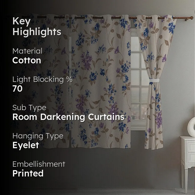 Floral Elegance Curtain - Set Of Three media 2