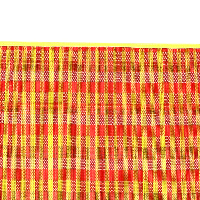 Chequered Zen Bamboo Table Mat (Yellow) - Set Of Six media 3
