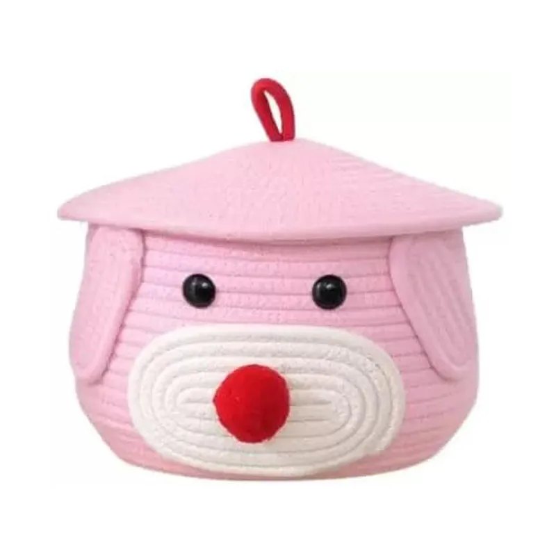 Doggo Dude Kids Rope Cotton Basket - Pink media 4