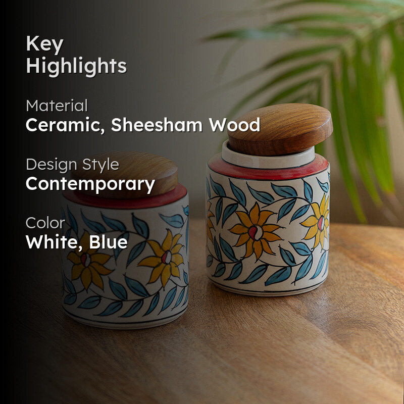 Sunny Skies Ceramic Jar (600 mL Each) - Set Of Two media 2