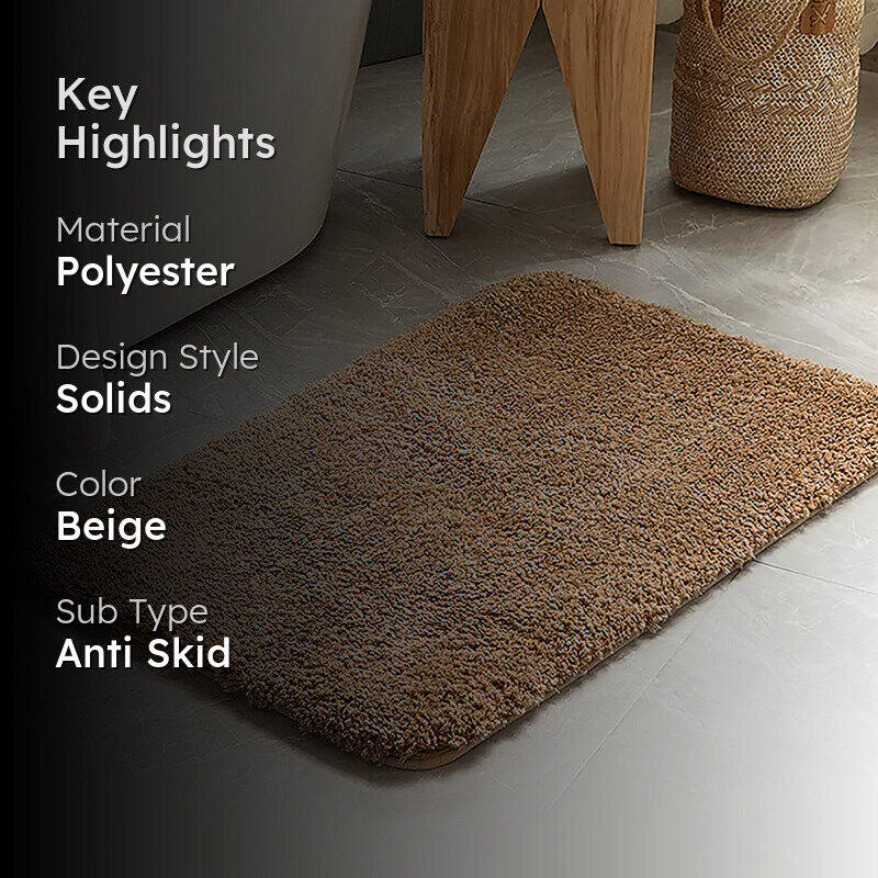 Nautica Cashmere Step Solid Anti-Skid Bath Mat - Tan media 2