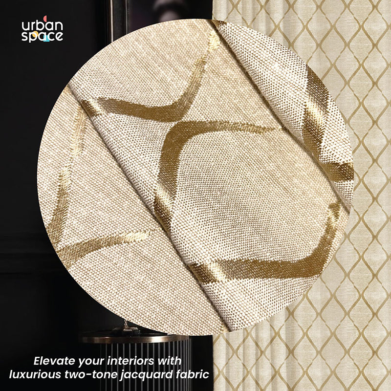 Urban Space Brocade Blackout Curtain (Soft Brown) - Set Of Two media 5