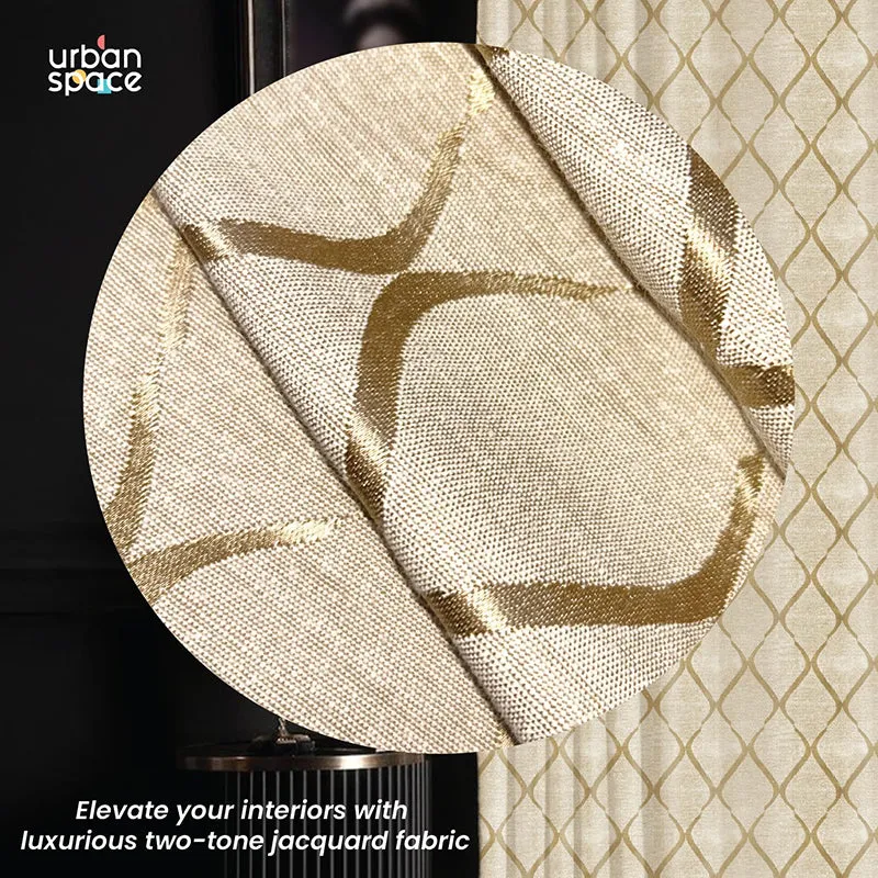 Urban Space Brocade Blackout Curtain (Soft Brown) - Set Of Two media 5