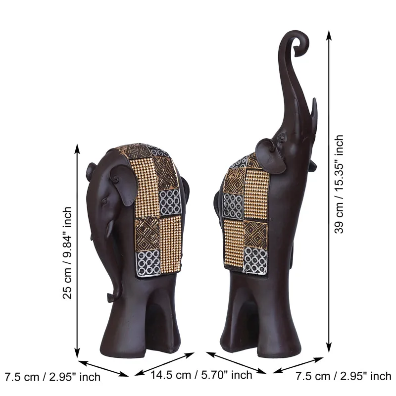 Abstract Elephant Showpiece - Set Of Two media 5