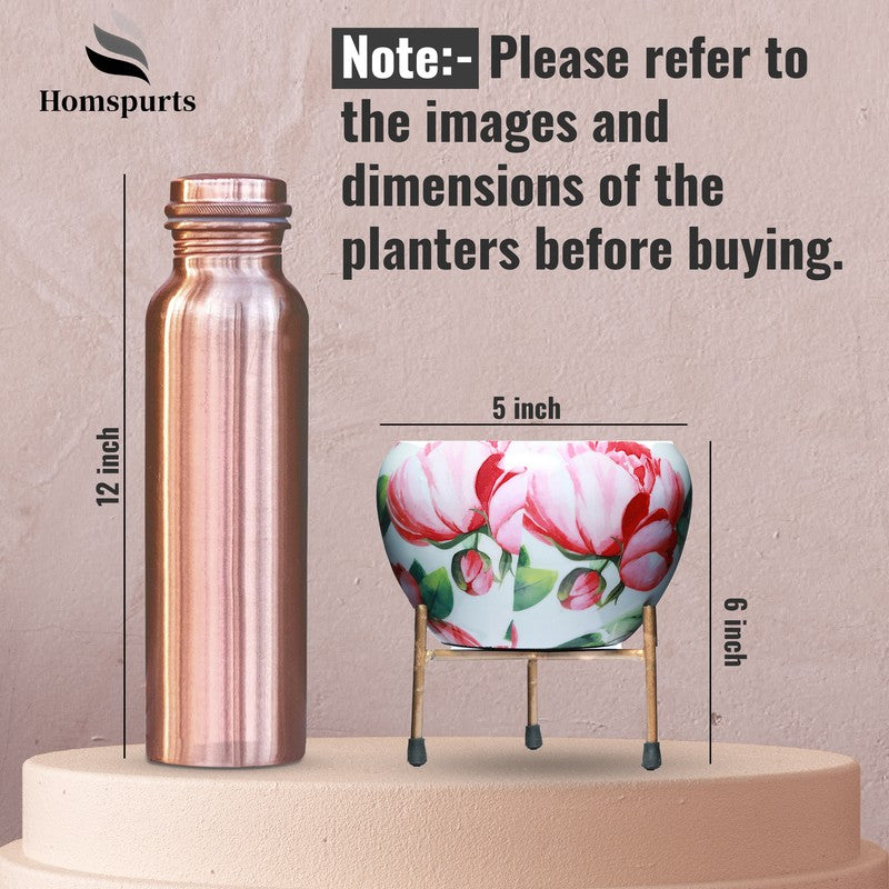 Botanique Charm Metal Planter with Stand - Multicolor media 10