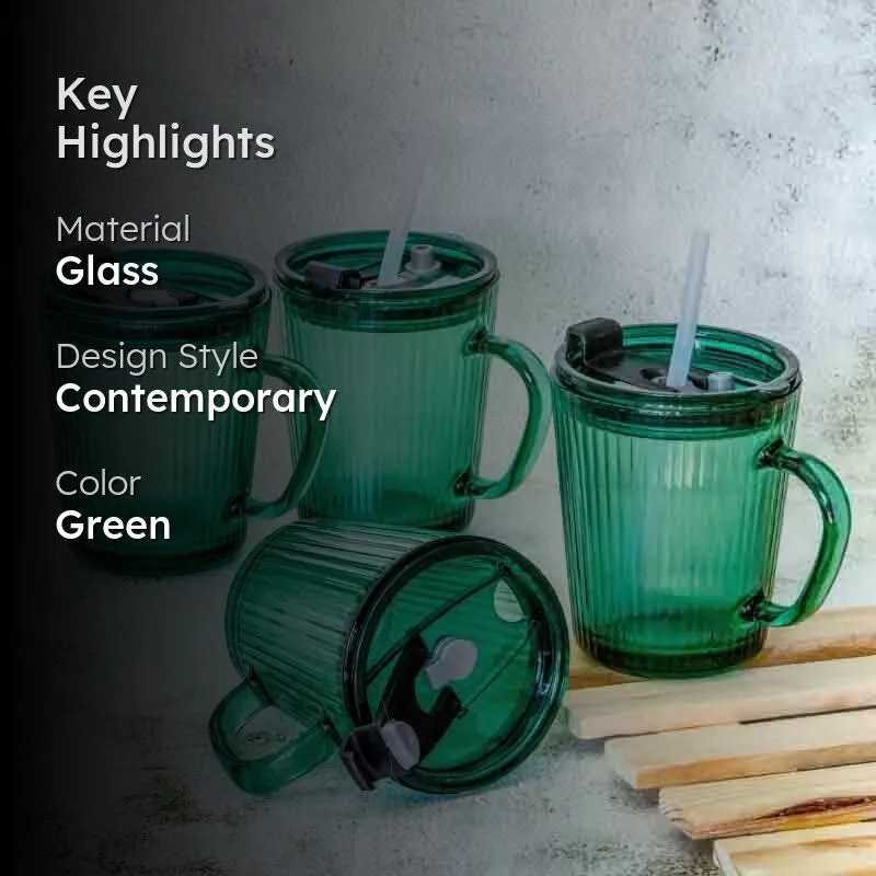 Sippo Glass Coffee Mug (370 mL Each) - Set of Four media 2