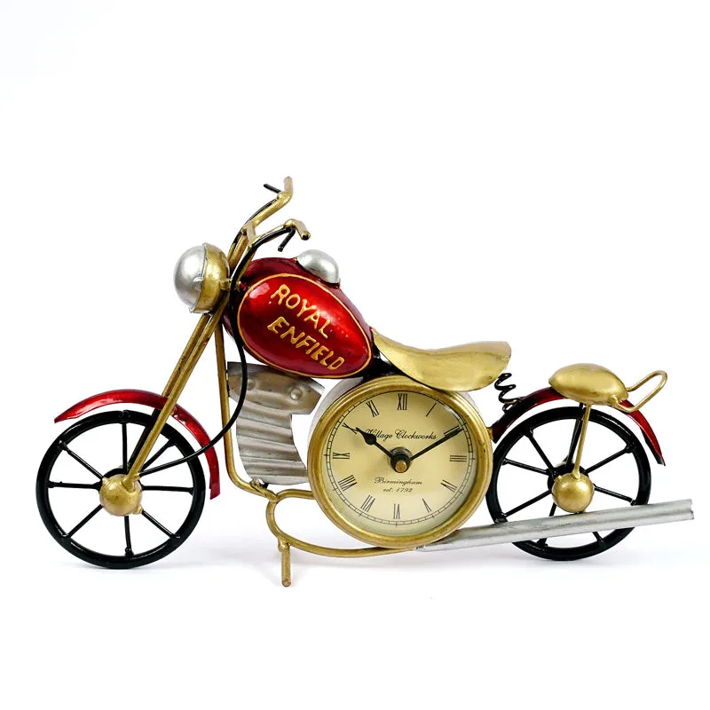 Vintage Motorcycle Showpiece with Clock media 3
