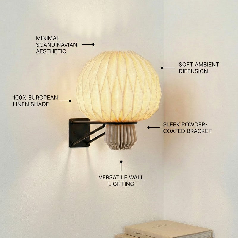 Fig Living Amber Linen Sconce media 5