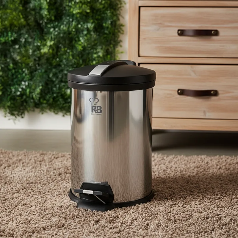 Bergner Silver Step Stainless Steel Pedal Dust Bin - 7000 mL media 1