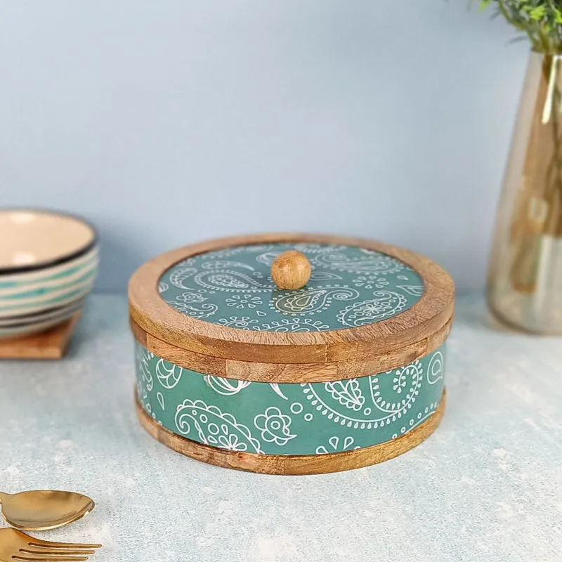 Rasva III Wood Roti Box - Teal media 7