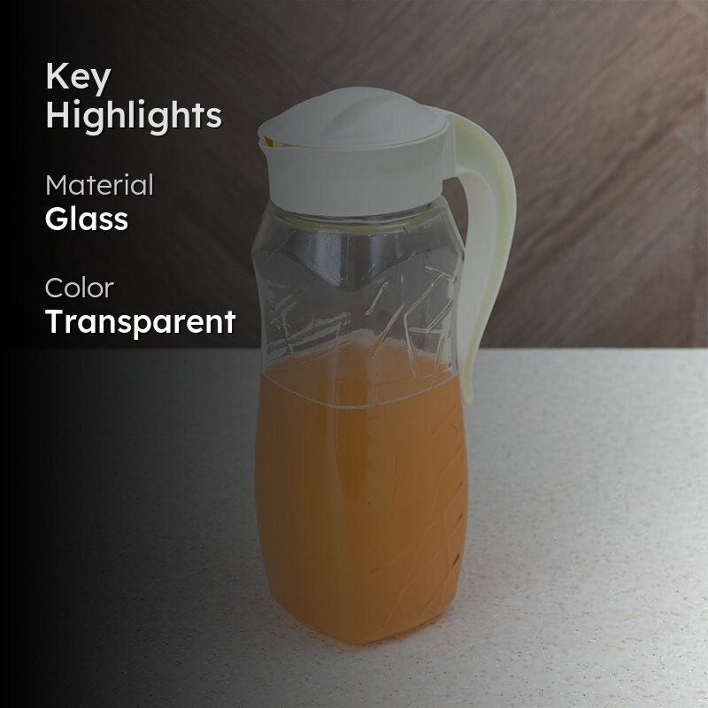 Domana Sema Transparent Jug  With Lid (White) - 1600 mL media 2