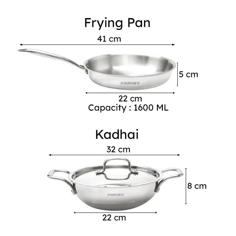 Zoraware Kadhai 1600 ML With Frying Pan & Lid (20 cm) media 8