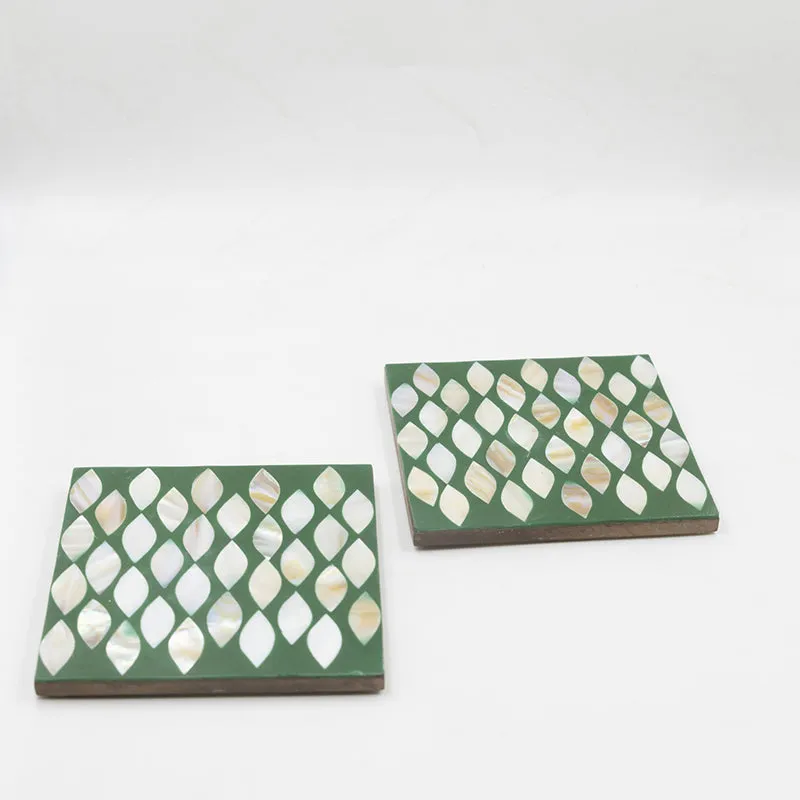 Celestria Mother Of Pearl Coaster (Green) - Set Of Two media 5
