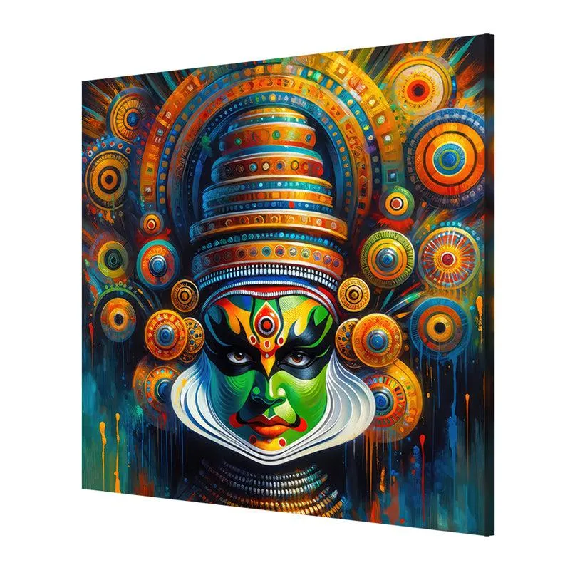 Kerala Kathakali Face Poly Canvas Wall Painting media 5