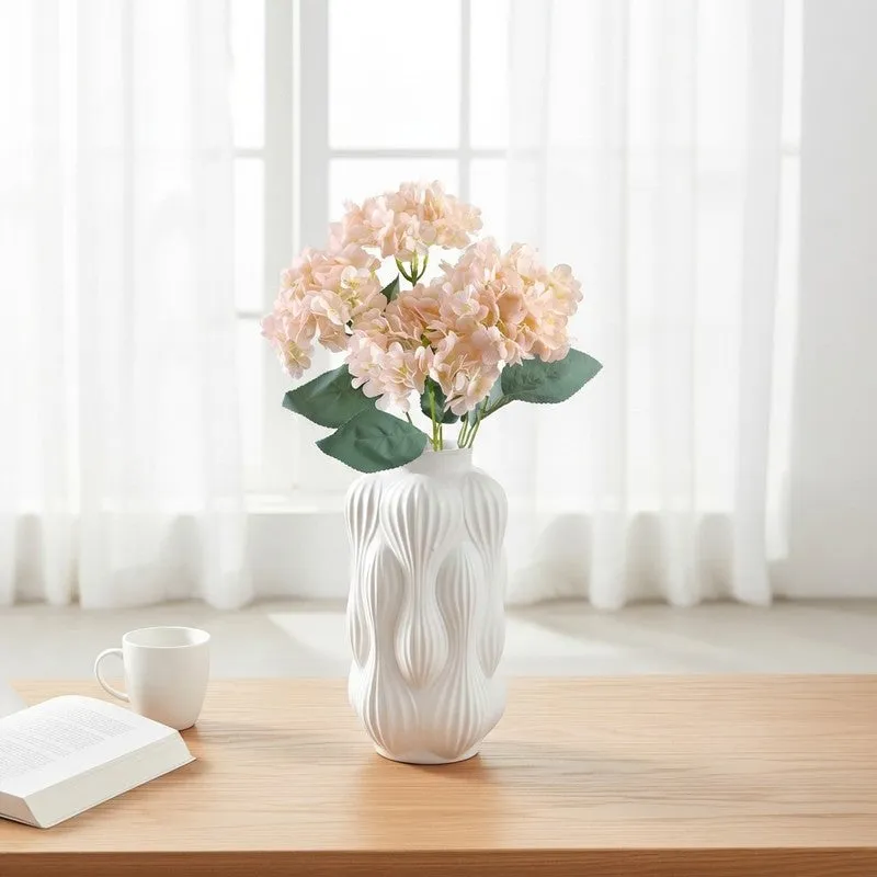 Blushira Hydrangea Artificial Flower - Peach media 1
