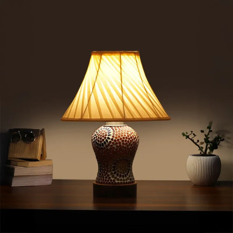 Aranya I Pleated Wooden Table Lamp - Multicolor media 1