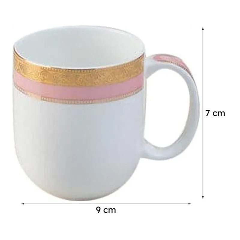Rigva Porcelain Tea Cup (260 mL Each/Pink) - Set of Six media 8