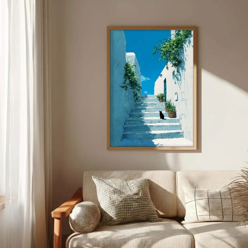 European Alley Canvas Wall Painting - Brown Frame media 6
