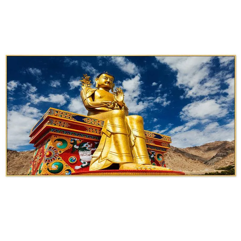 Divine Grace Buddha Canvas Wall Painting With Frame media 5