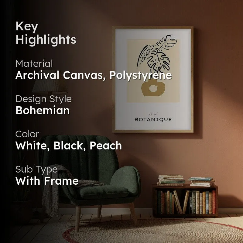 Tropical Stillness Canvas Wall Painting With Brown Frame media 2