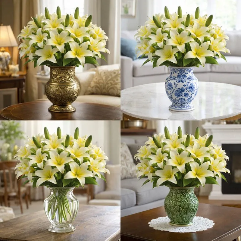 Petalune Lily Artificial Flower - Set Of Four media 3