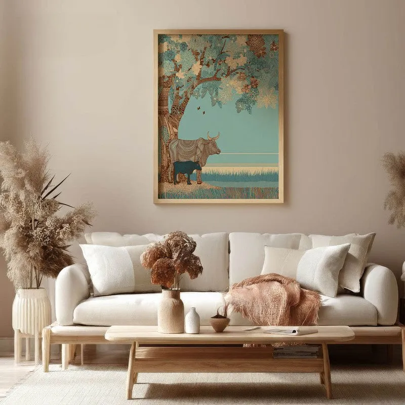 Shantivan Canvas Wall Painting With Brown Frame media 7