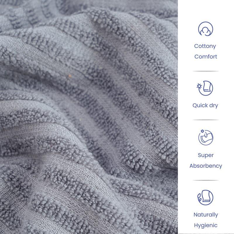 Micro Cotton LuxeDry Striped Bath Towel - Grey media 5