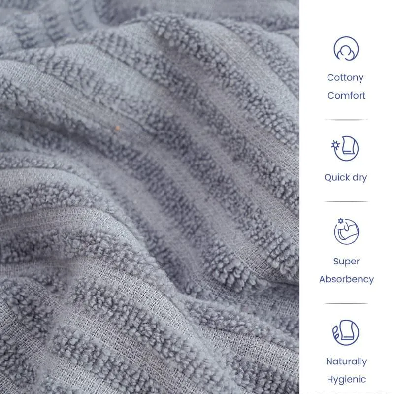 Micro Cotton LuxeDry Striped Bath Towel - Grey media 5