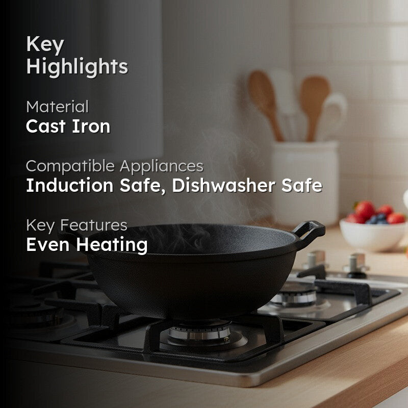 Wokline Cast Iron Deep Kadhai - 3000 mL media 2