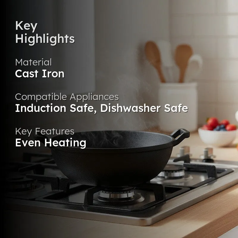 Wokline Cast Iron Deep Kadhai - 3000 mL media 2