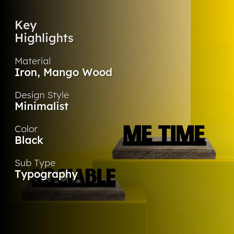 Sociable & Me Time Typography Showpiece - Set Of Two media 2
