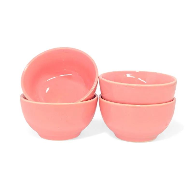 Roska Pink Ceramic Snack Bowls (180 mL Each) - Set Of Four media 3
