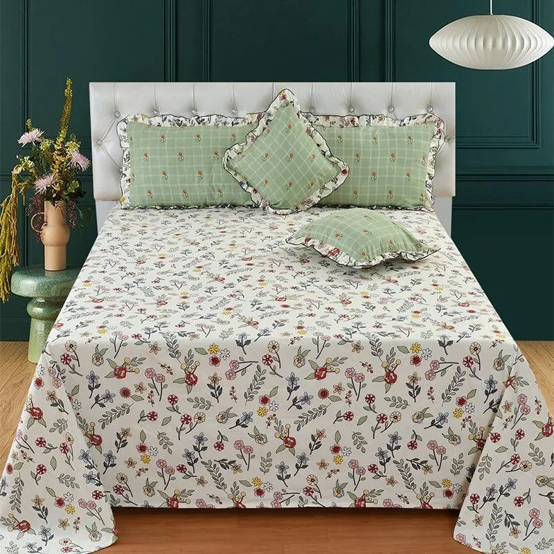 Natura Frilled Floral Microfiber Bedding Set - Five Piece Set media 3