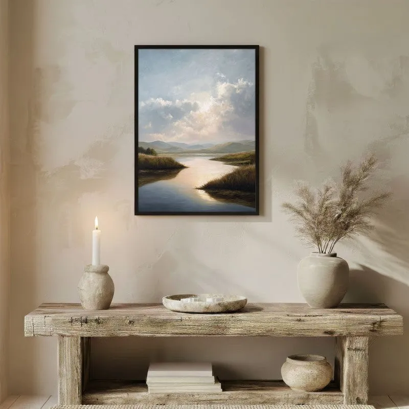 Pastel Horizons Archival Paper Wall Painting With Black Frame media 3