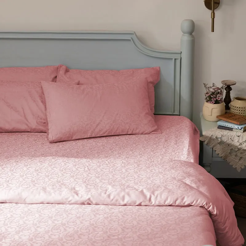 Coral Bloom Jacquard Pillow Cover (Cameo Rose) - Set Of Two media 4
