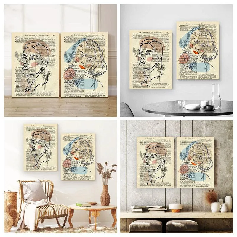 Feminine Flow Wall Painting - Set Of Two media 4