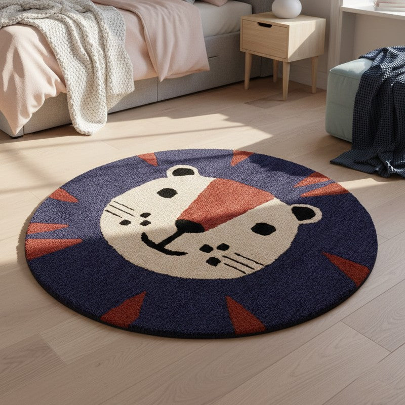 Pride King Wool Carpet - Beige,Blue - 3 x 3 ft