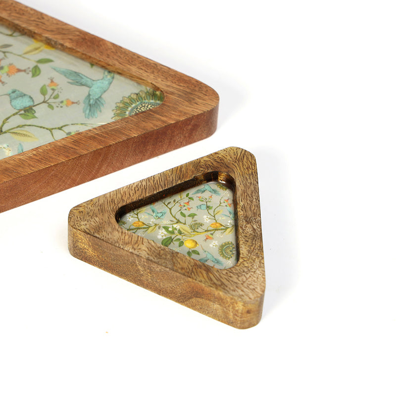 Art Traingular Chip & Dip Mango Wood Platter - Set of Two media 4