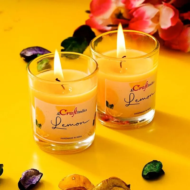 Seema Lemon Scented Candle - Set Of Two media 4