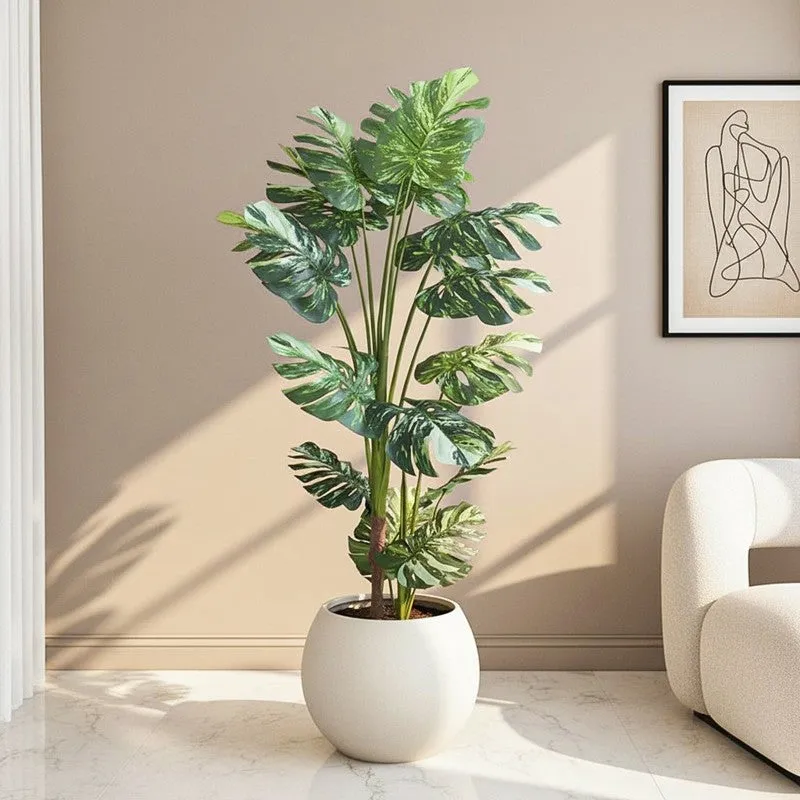 Greenius Artificial Monstera With Black Plastic Pot - 5.6 Feet media 1