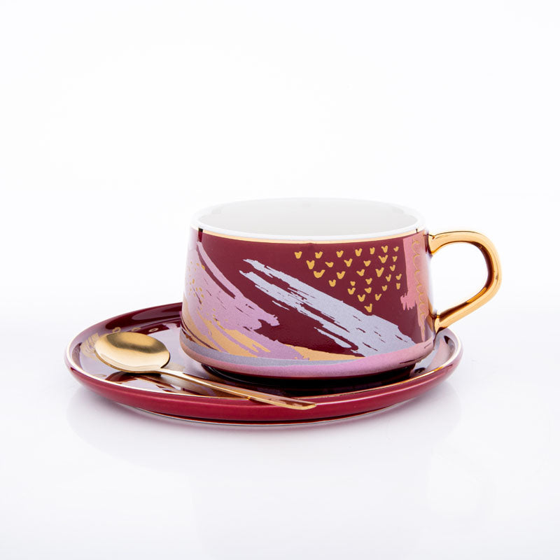 Alessi Abstract Red Cup & Saucer (250 ML) - Three Piece Set media 4