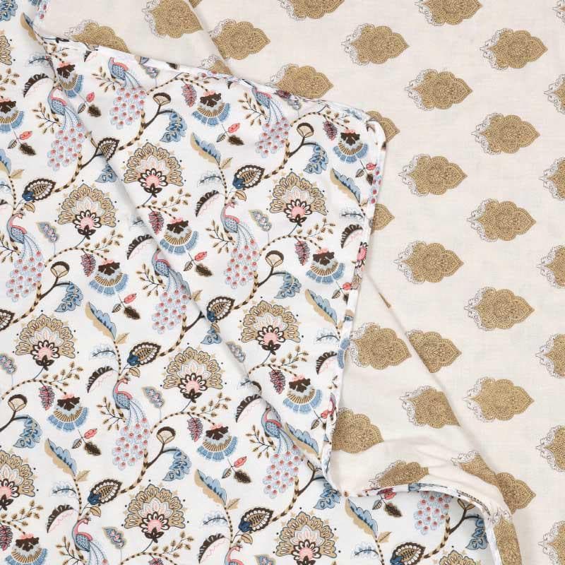 Floral Riyad Printed Green Cotton Dohar media 7