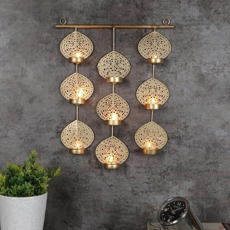 Ethnic Leaf Hanging Tealight Candle Holder media 3