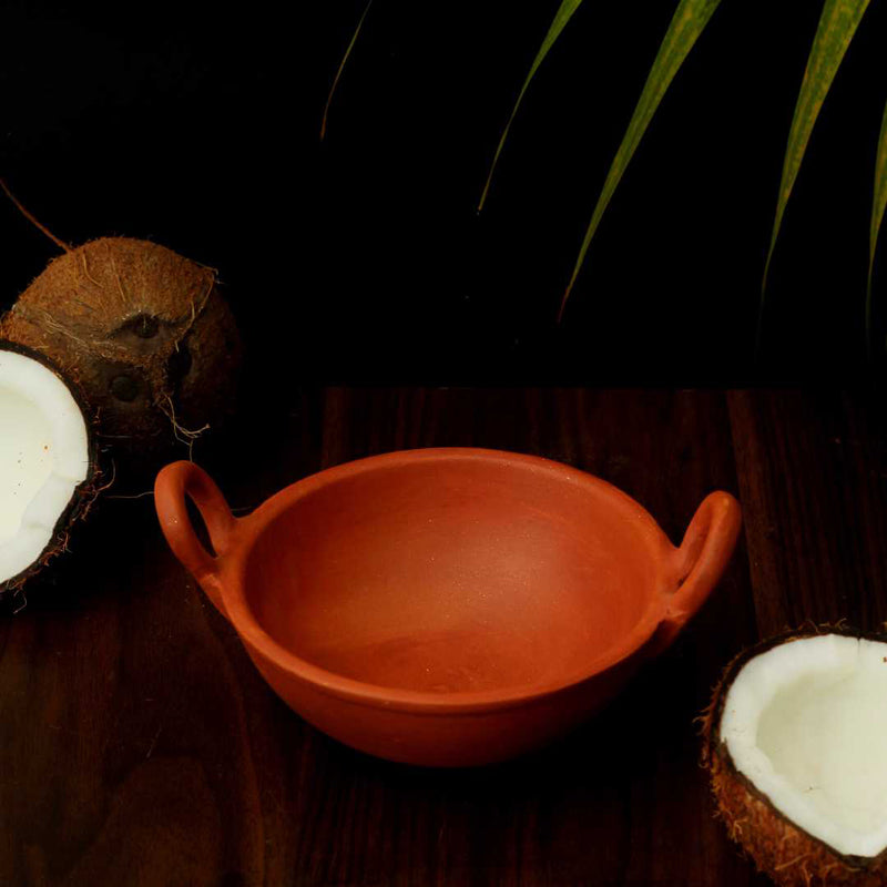 Arda Handmade Terracotta Kadhai - 500 mL - 500 mL