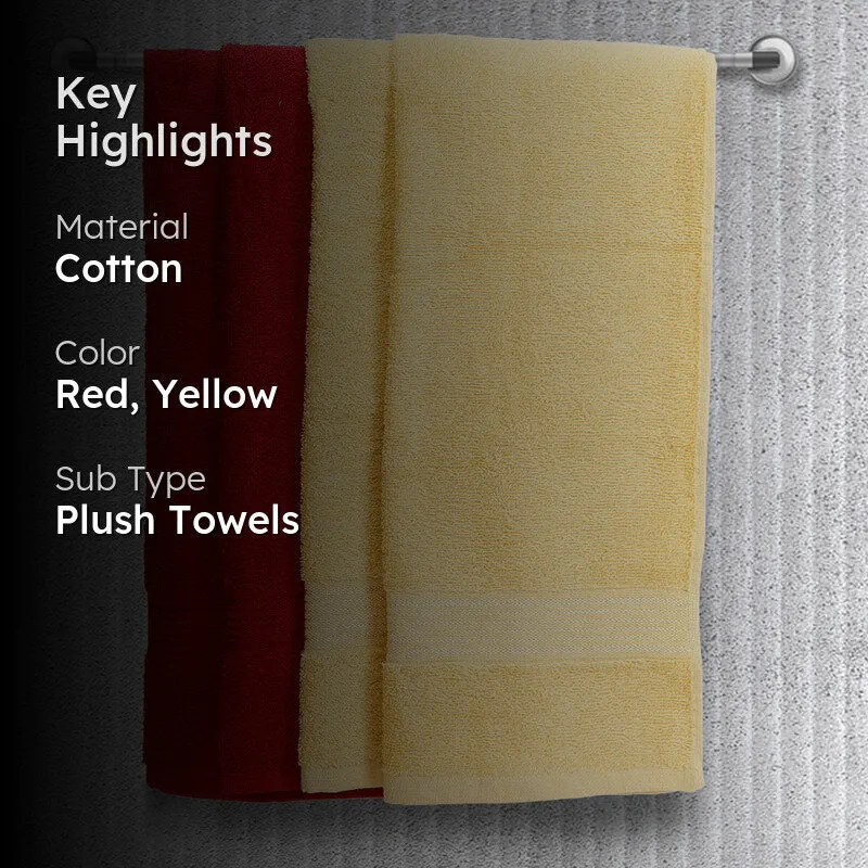 Eva Quick Dry Hand Towel (Yellow & Red) - Set Of Four media 2