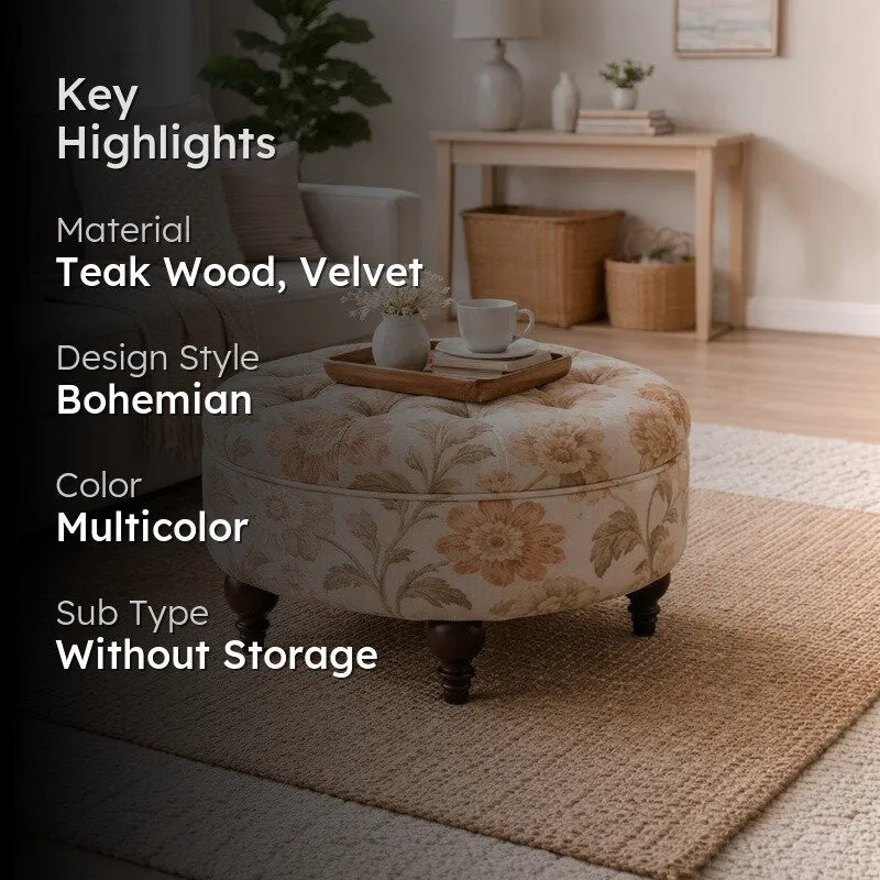 BloomNest Teak Wood Ottomans & Pouffe media 2