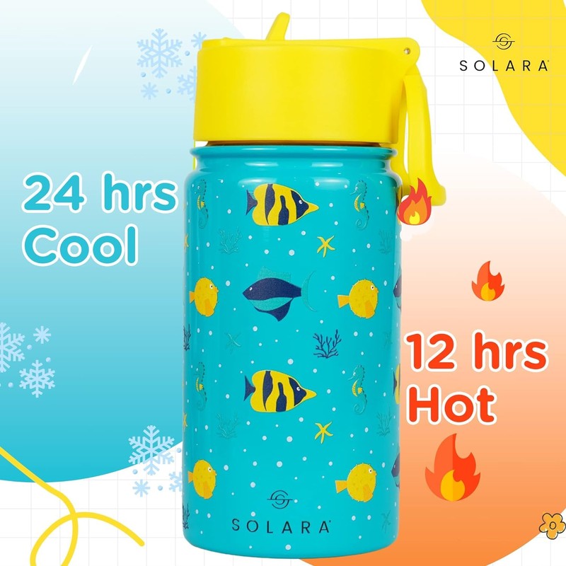 Solara Insulated Stainless Steel Bottle (450 mL) - Blue,Yellow media 4