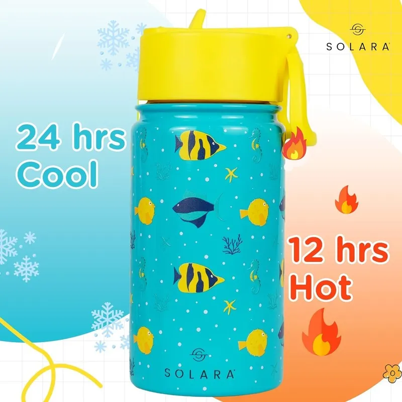 Solara Insulated Stainless Steel Bottle (450 mL) - Blue,Yellow media 4