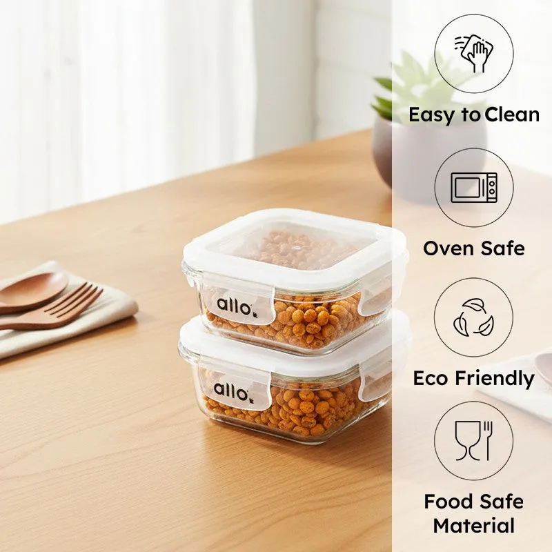 Cravonx Leak Proof Glass Lunch Box (320 mL Each) - Set Of Two media 1